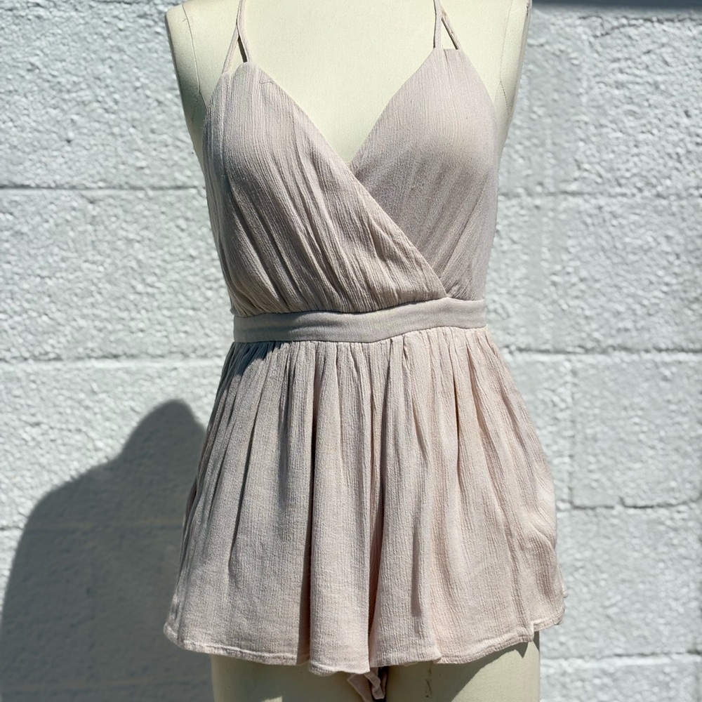 Chic Beige Halter Romper